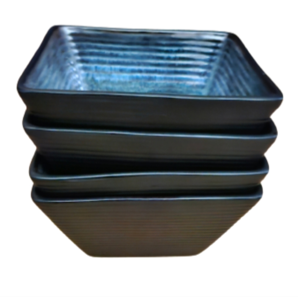 *ONEIDA Adriatic Blue Set of 4 Stoneware Bowls